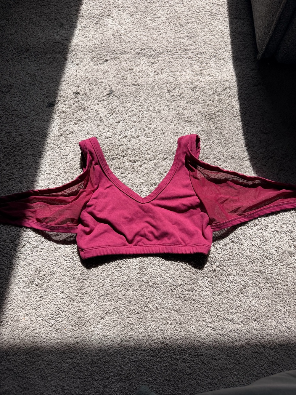Crisscross Seamless Bralette in Deep Raspberry - Picture 2 of 6